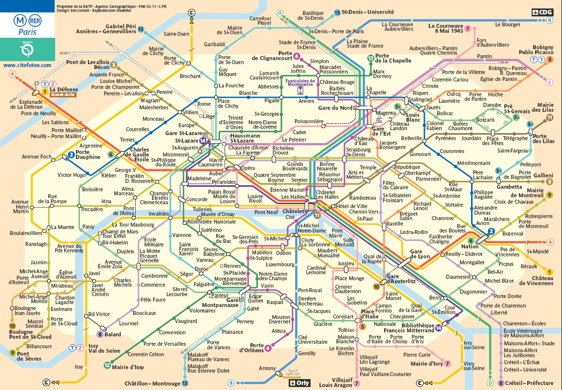 Plano de Metro de Paris